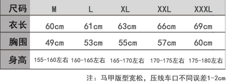 馬甲尺碼